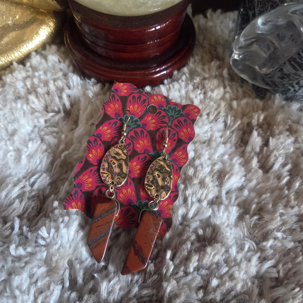 🔥3 For $25 Handmade Red Jasper Dangle Earrings